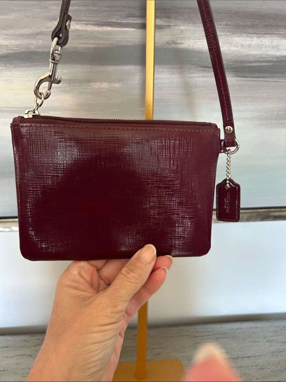 Coach compact burgundy
